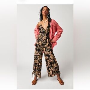 Floral Black Maxi Jumpsuit